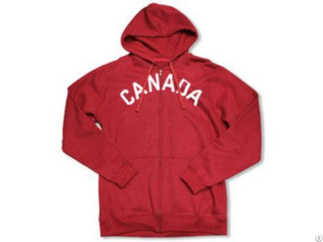 Mens Red Cotton Mix Zip Up Hoody Ss 0253