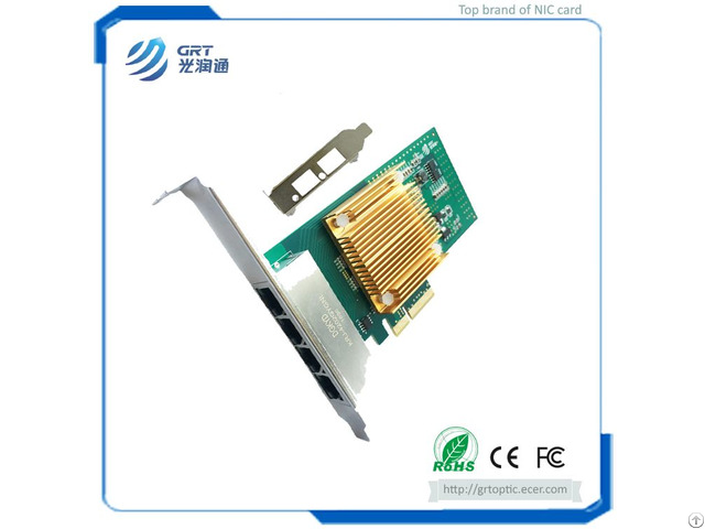 F902t Pcie 1g Gigabit 2 Port Copper Rj45 Intel I350 Chipset Fibre Optic Network Card