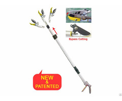 Telescopic Length Long Reach Pruner With Adjustable Angle Head