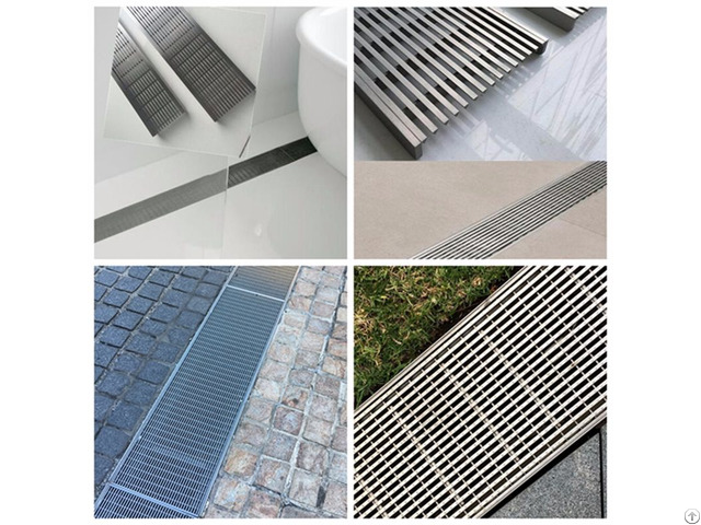 Swimming Pool Stainless Steel Linear Drain Grate With Channel And Comstomized Size