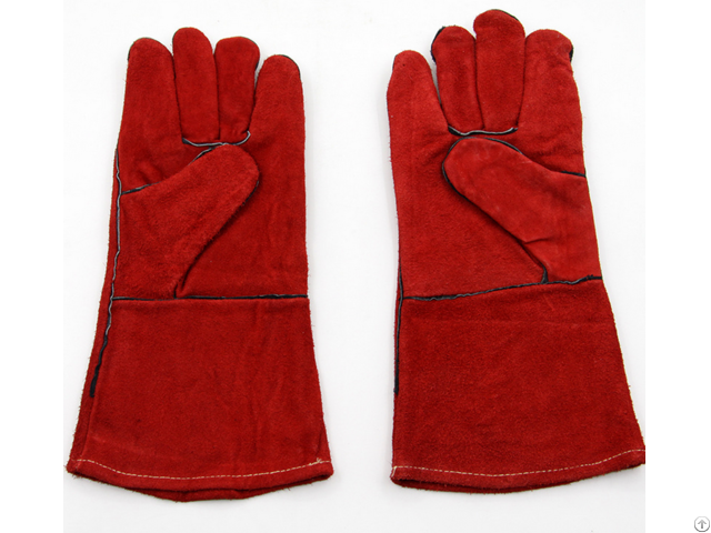 Red Cow Split Leather Welding Glove