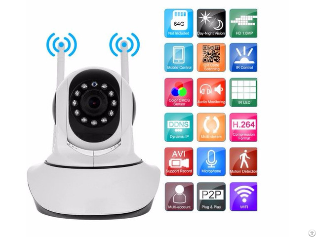 Web Mini Wireless Wifi Ip Cctv Security Infrared Ptz Monitoring Camera