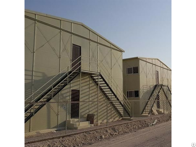 Double Floors Prefab Labor Camp Building In Good Heat Insulation