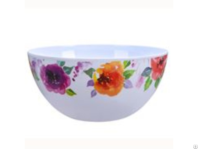 Melamine Bowl 10 Inch With Flower Design