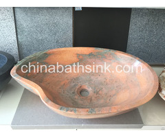 Cloudy Rosa Granite Oval Bathroom Sinks