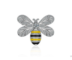 High Quality Luxury Fancy Metal Pin Bee Shaped Brooch With Diamond