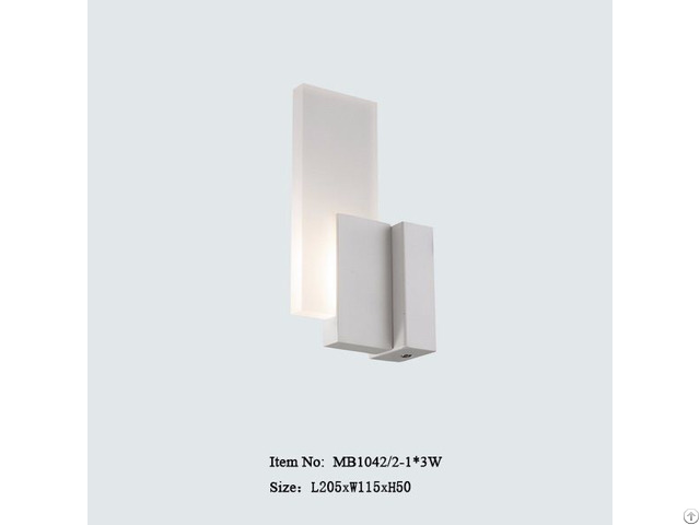 Hot Selling Transparent Acrylic Rectangle Bedside Wall Lamp