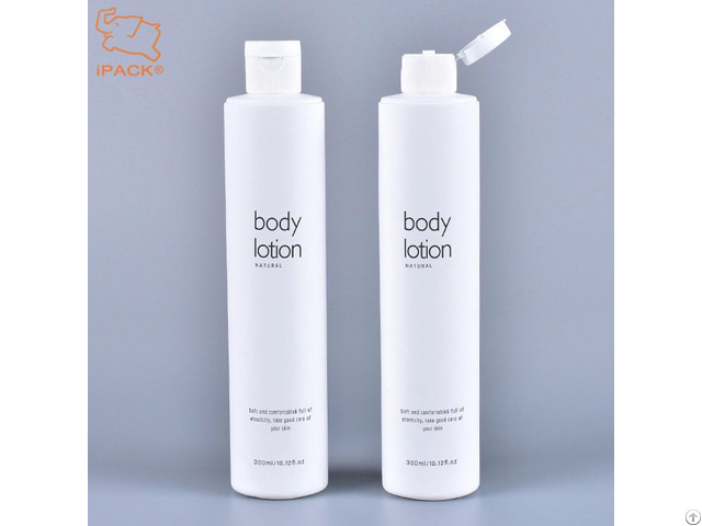 300ml Cylinder Soft Touch Hdpe Plastic Flip Cap Bottle For Skin Whitening Body Lotion