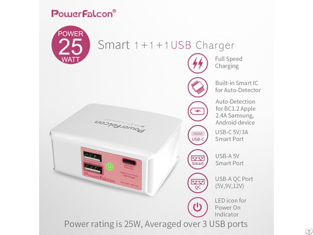 Powerfalcon 25w Muilte Port Charger Foldable