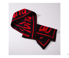 Joy Fashion Factory Manufactory Long Acrylic Knitted Scarf With Letter Jacquard Patten