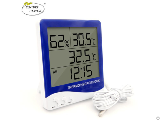 Outdoor Indoor Temperature And Humidity Tester Digital Thermo Hygrometer With Probe