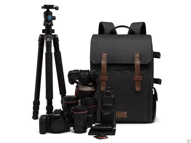 Dslr Backpack Canon Nikon Sony Camera Case With Rain Cover And Tripod Mount