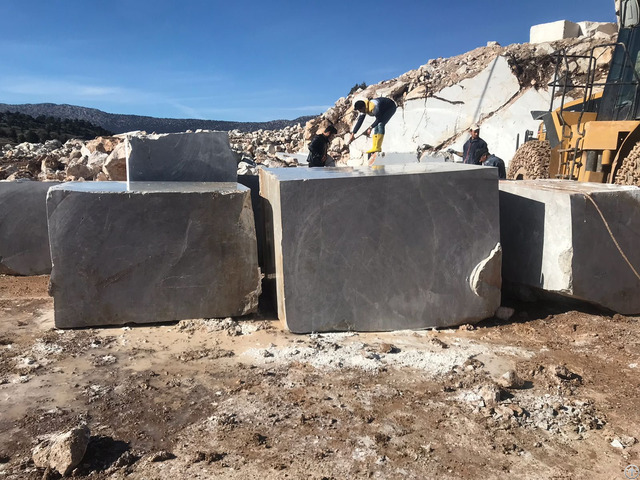 Silver Grey Marble Block