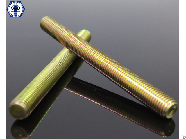 Astm A193 B7 B7m Threaded Rods Yellow Zinc Plated