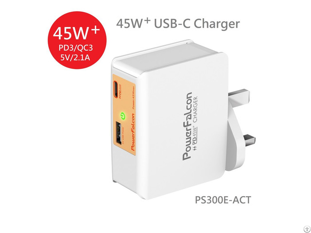 Powerfalcon 45w Pd Dual Port Type C Usb A Charger Interchangable