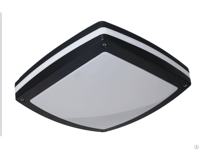 Moisture Proof Bulkhead Wall Light Square Shape Surface Mounted Black Aluminum
