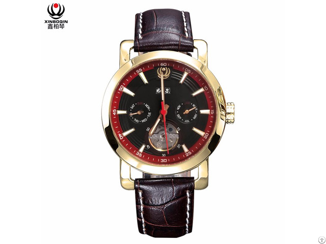 Xinboqin Supplier Wholesale Mens Multifunction Mechanical Automatic Waterproof Watches
