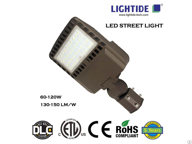 Ce And Etl Certified Slim Led Street Area Lights 60 Watts 5 Yrs Warranty