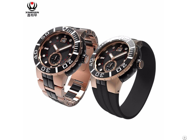 Xinboqin Factory Custom Stainless Steel Big Dial Waterproof 10atm Men Watches