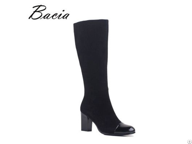 Women Autumn Footwear Knee High Shoes Sheep Suede Boots