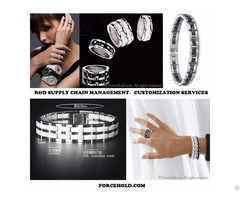 Black And White Porcelain Luxury Ring Bracelet Design