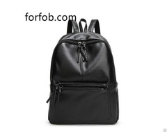 Top Zipper Leisure Low Price Wholesale Ladies Leather Backpack Purse