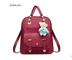 Simple Leather Fashion High Quality Backpack Purse With Belt Structural Hardware