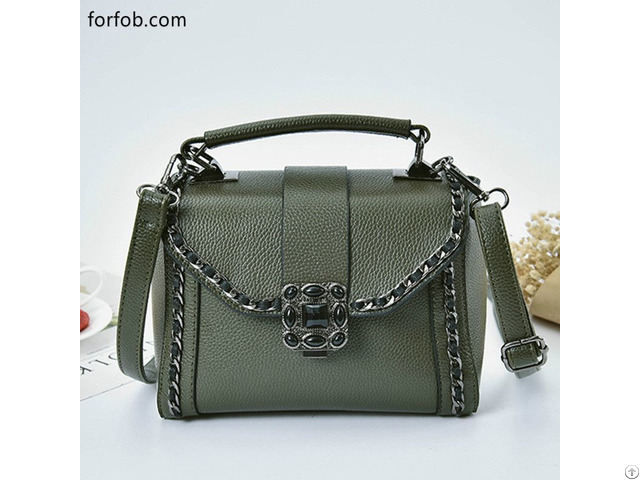 New Styles Office Lady Bags Beautiful Women Pu Genuine Leather Handbag Wholesale Black White Green