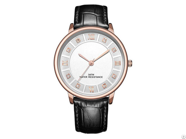 Alloy Promotional Watch With Crystal Debossed Dial