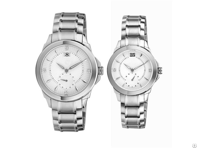 Steel Color Couple Watch