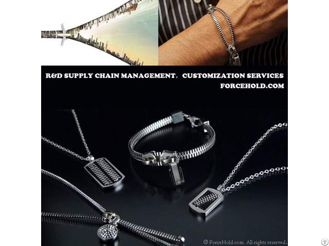 Customized Zipper Series Stainless Steel Jewelry Set