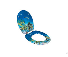 Decorative Soft Close Printed Mdf Toilet Seat