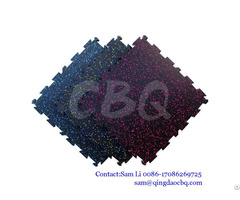 Cbq Ik03 Interlocking Gym Rubber Flooring Colorful Epdm Flecks Tiles