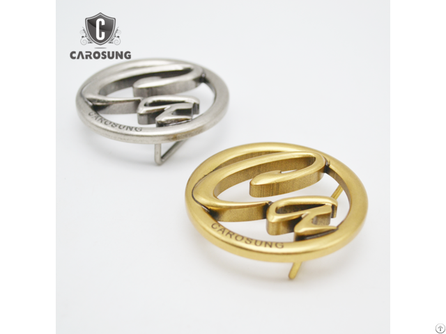 Carosung Custom Letter Logo Solid Brass Antique Gold And Silver Belt Buckle For Women