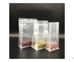 Strong Transparent Ny Flat Block Bottom Bags With Top Zip Sealing