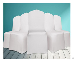 Universal Polyester Spandex Wedding Chair Covers Arched Front White