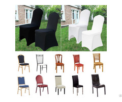 White Black Spandex Fitted Folding Chair Covers Wedding Party Banquet