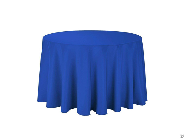 Polyester 108 Inch Round Tablecloths In Royal Blue For Parties Holiday Dinner