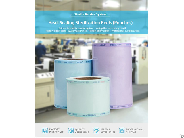 Heat Sealing Sterilization Reel Pouches And Roll Flat