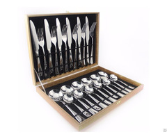 Stainless Steel Matt Shiny Black Rainbow Copper Rose Gold Cutlery Table Set