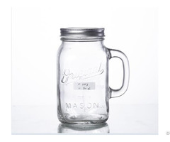 Embossed Big Mason Jar With Handle