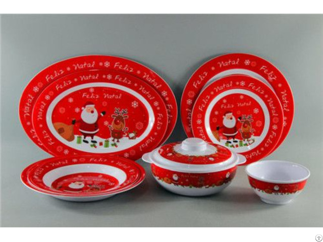 Christmas Design Melamine Set Tableware Bowl And Plate