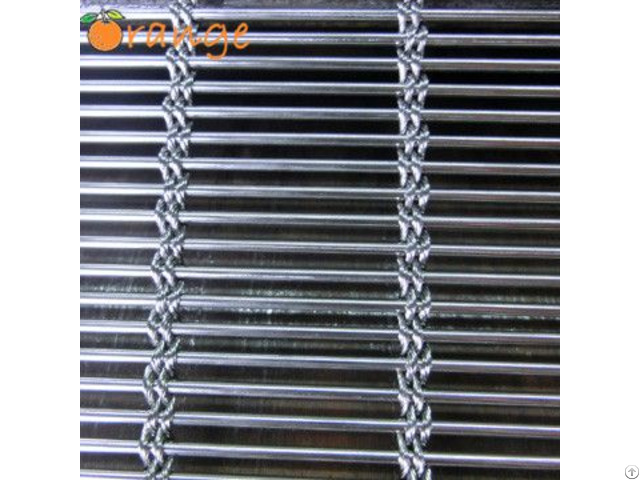 Architectural Woven Metal Wire Facades Barrette Weave Cable Mesh System