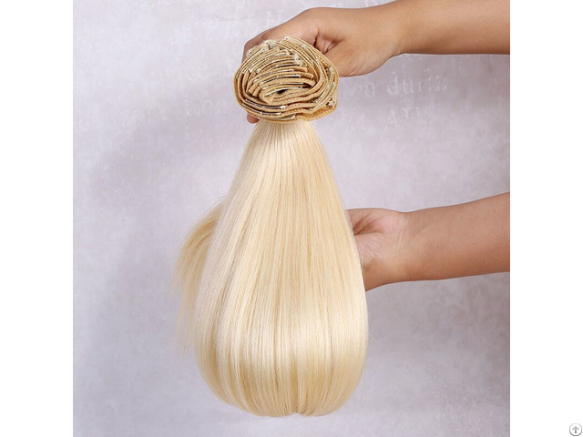 Platinum Blonde 24 Inches 220g Clip In Hair Extensions