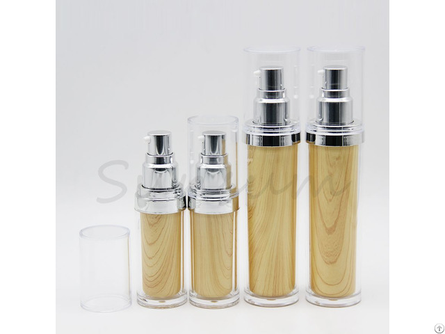 New Design Double Wall Wooden Plastic Bottle