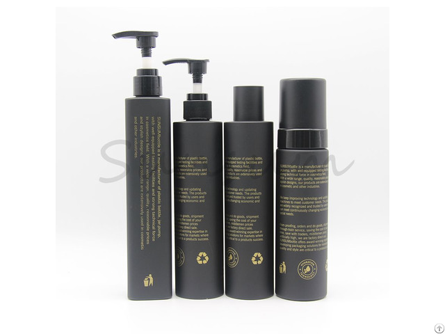 Mattw Black Empty Shampoo Packaging Bottle Set