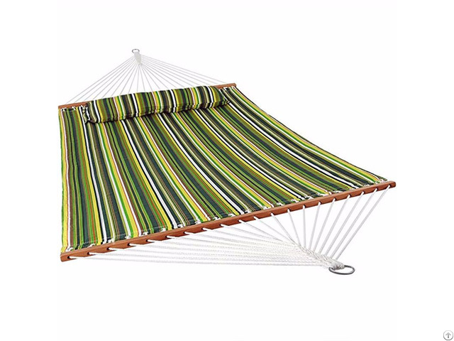 Double Folding Bed Polycotton Material Quilted Hammock With Pillow
