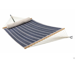 Double Size Spreader Bar Quilted Fabric Hammock With Pillow For Outdoor Patio Yard