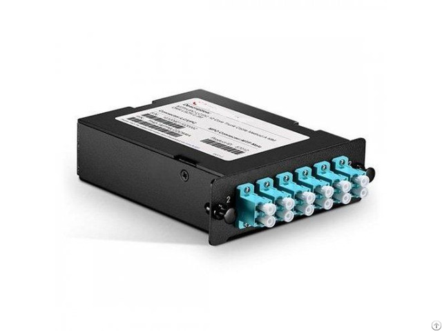 Male To 6x Lc Upc Duplex 0 35db Il Polarity A 12 Fibers 10g Om3 Laser Optimized Mpo Mtp Cassette