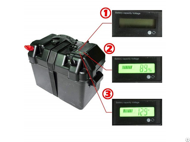 100ah 12v Black Battery Box With Lcd Screen For Marine